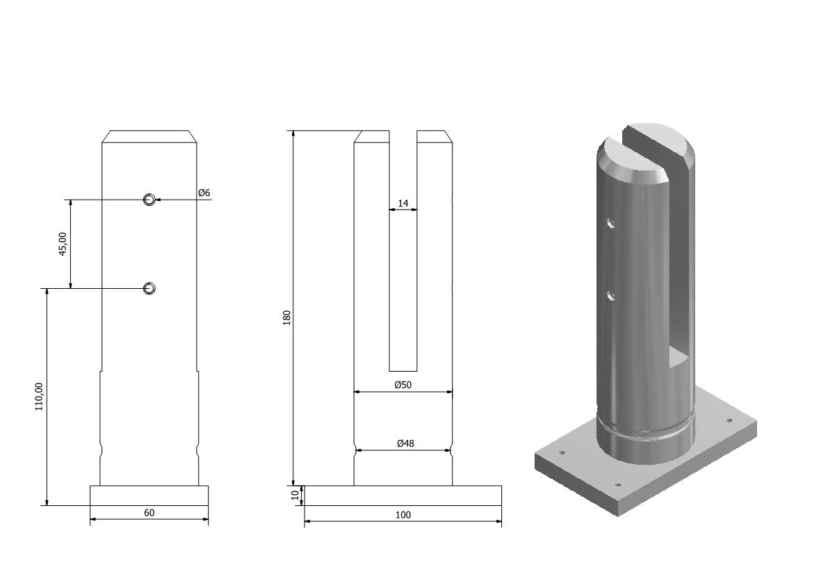 Trụ lan can kính, trụ cầu thang inox, trụ lan can thép không gỉ